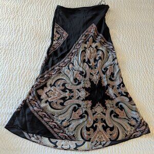 Réalisation Par Joni Silk Maxi Skirt in the Black Batik print in Bandana